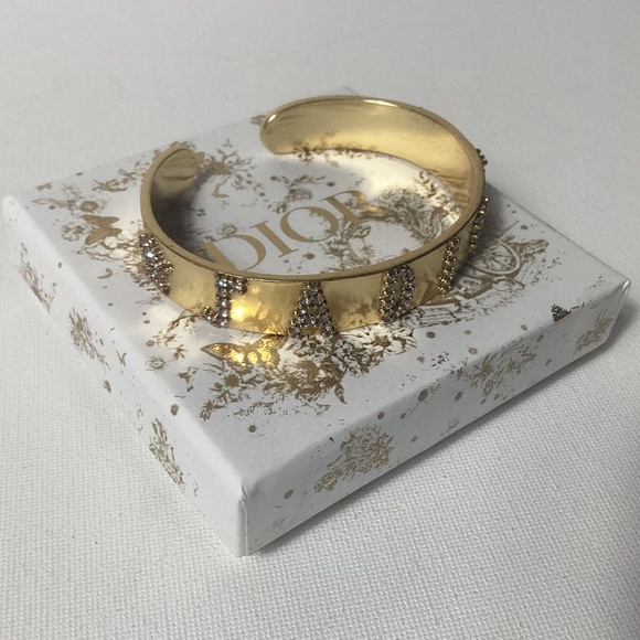 J’ADIOR Dior Gold and Crystal Bangle Bracelet - Picture 1 of 5